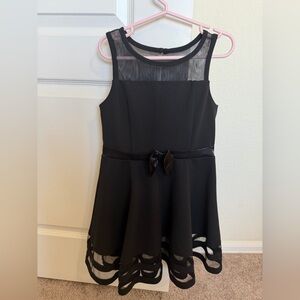 Calvin Klein Black Kids Dress with Mesh and Bow